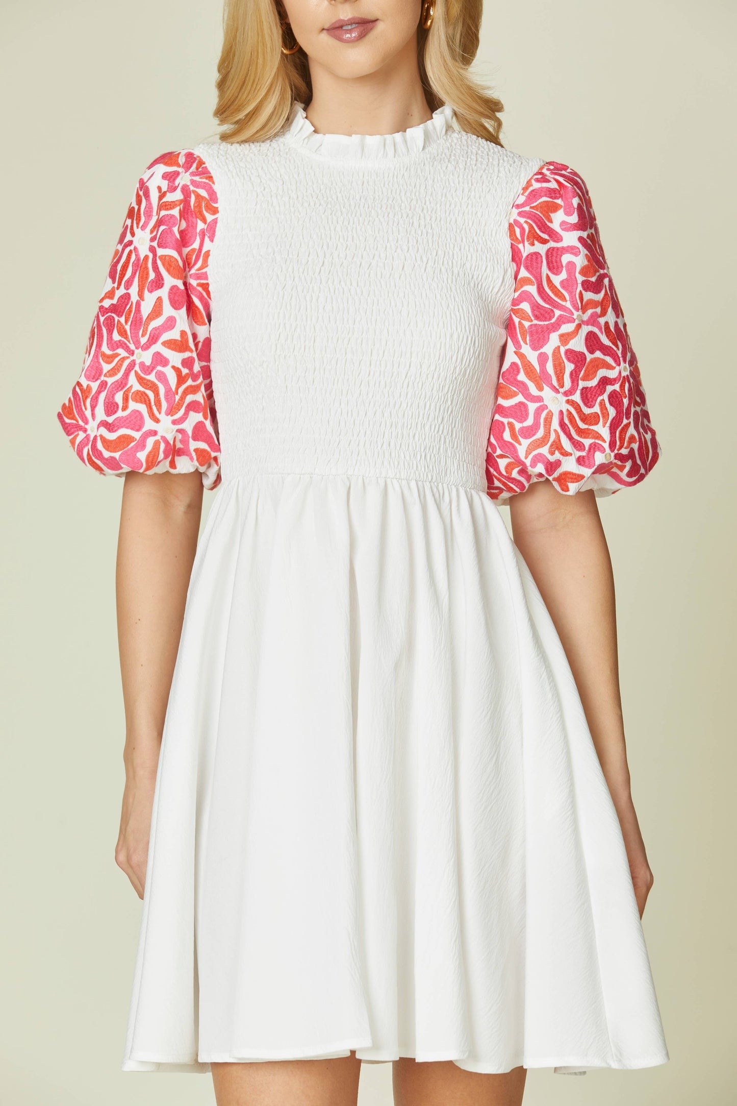 Black Floral Embroidery Dress