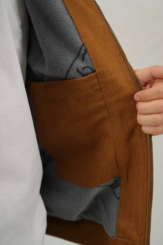 Men's Duck Cotton Hooded Work Jacket - Durable & Warm