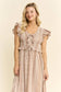 VINTAGE CHECK SMOCKED MIDI DRESS