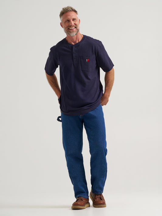 Wrangler® RIGGS WORKWEAR® Short Sleeve Henley - Navy