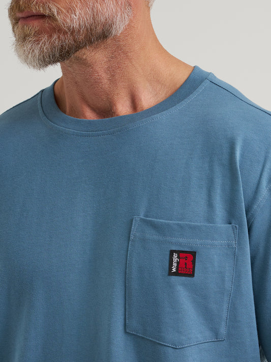 Wrangler® RIGGS WORKWEAR® Short Sleeve Crew T-Shirt - Blue Fin