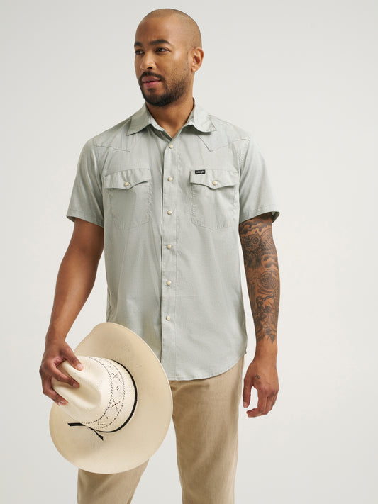 ATG -x- Wrangler® Short Sleeve Drover Utility Shirt - Bering sea