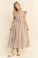 VINTAGE CHECK SMOCKED MIDI DRESS