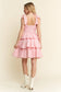 GINGHAM TIERED MINI DRESS