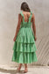 GINGHAM TIERED MIDI DRESS