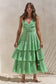 GINGHAM TIERED MIDI DRESS
