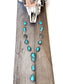 Turquoise Stone Western Concho Y Drop Necklace