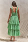 GINGHAM TIERED MIDI DRESS