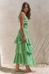 GINGHAM TIERED MIDI DRESS