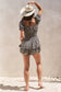 GINGHAM PRINT PUFF SLEEVE ROMPER
