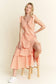 GINGHAM TIERED MIDI DRESS