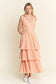 GINGHAM TIERED MIDI DRESS