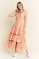 GINGHAM TIERED MIDI DRESS