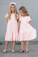 Girls Emma Pink Spring Daisy Flutter Sleeve Twirl Dress