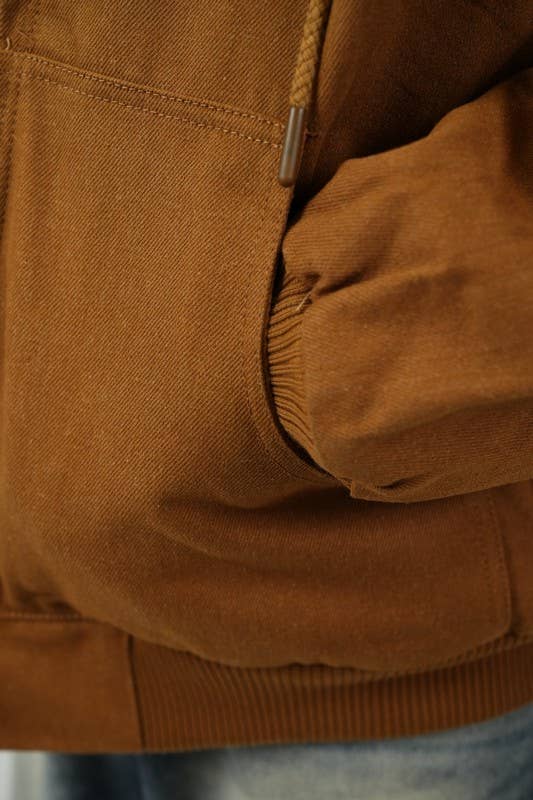 Men's Duck Cotton Hooded Work Jacket - Durable & Warm