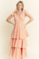GINGHAM TIERED MIDI DRESS