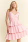 GINGHAM TIERED MINI DRESS