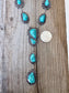 Turquoise Stone Western Concho Y Drop Necklace