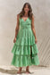 GINGHAM TIERED MIDI DRESS