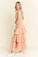 GINGHAM TIERED MIDI DRESS