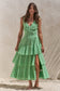GINGHAM TIERED MIDI DRESS